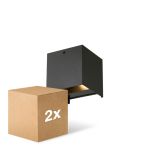 Doppelpack D'Lite LED Wandleuchte Elingen Aluminium Schwarz 4.9W 290lm - 830  | Bewegungssensor