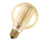 Osram Vintage 1906 LED E27 Globe Filament Dorée 95mm 5.8W 470lm - 822  | Dimmable