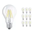 Lot 10x Ledvance CLASSIC LED E27 Poire Filament Claire 4W 470lm - 840 | Remplacement 40W
