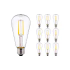Lot 10x LED E27 Poire Filament Claire 4W 470lm - 827 | Remplacement 40W