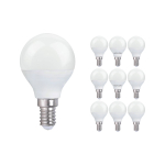 Lot 10x Lustre LED E14 Boule Dépolie 4.5W 470lm - 827 Blanc Très Chaud | Équivalent 40W
